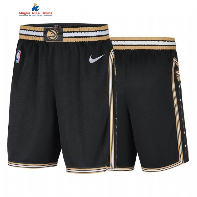 Pantaloni Basket Atlanta Hawks Nike Nero Città 2020-21 Acquista