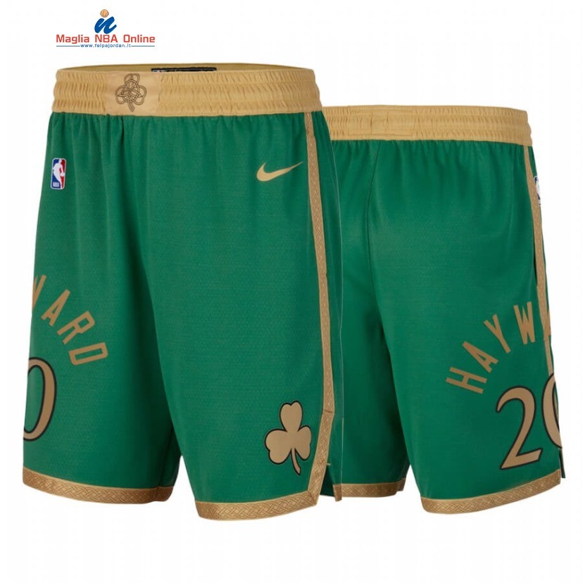 Pantaloni Basket Boston Celtics #20 Gordon Hayward Verde Città 2020 Acquista