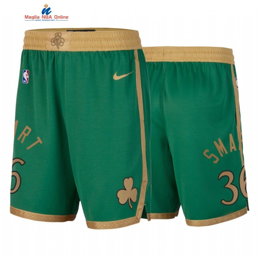 Pantaloni Basket Boston Celtics #36 Marcus Smart Verde Città 2020 Acquista