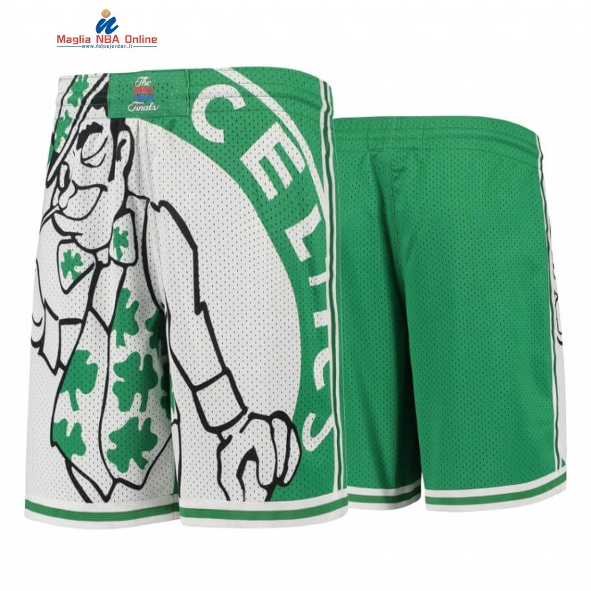 Pantaloni Basket Boston Celtics Big Face Verde Bianco Hardwood Classics Acquista