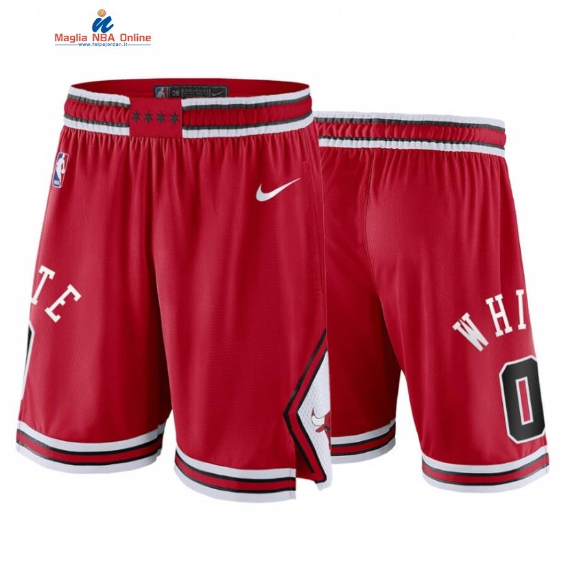 Pantaloni Basket Chicago Bulls #0 Coby White Rosso Icon 2020 Acquista