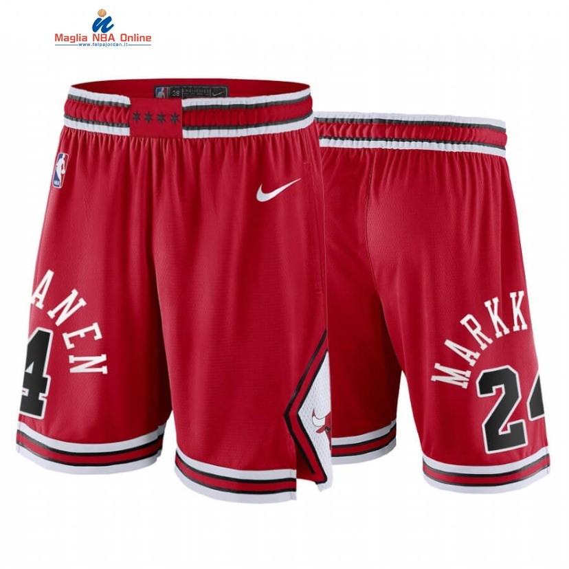 Pantaloni Basket Chicago Bulls #24 Lauri Markkanen Rosso Icon 2020 Acquista