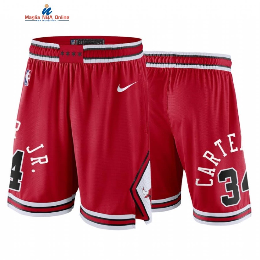 Pantaloni Basket Chicago Bulls #34 Wendell Carter Jr. Rosso Icon 2020 Acquista