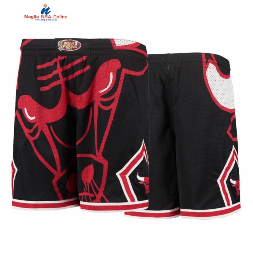 Pantaloni Basket Chicago Bulls Big Face Nero Rosso Hardwood Classics 2020 Acquista