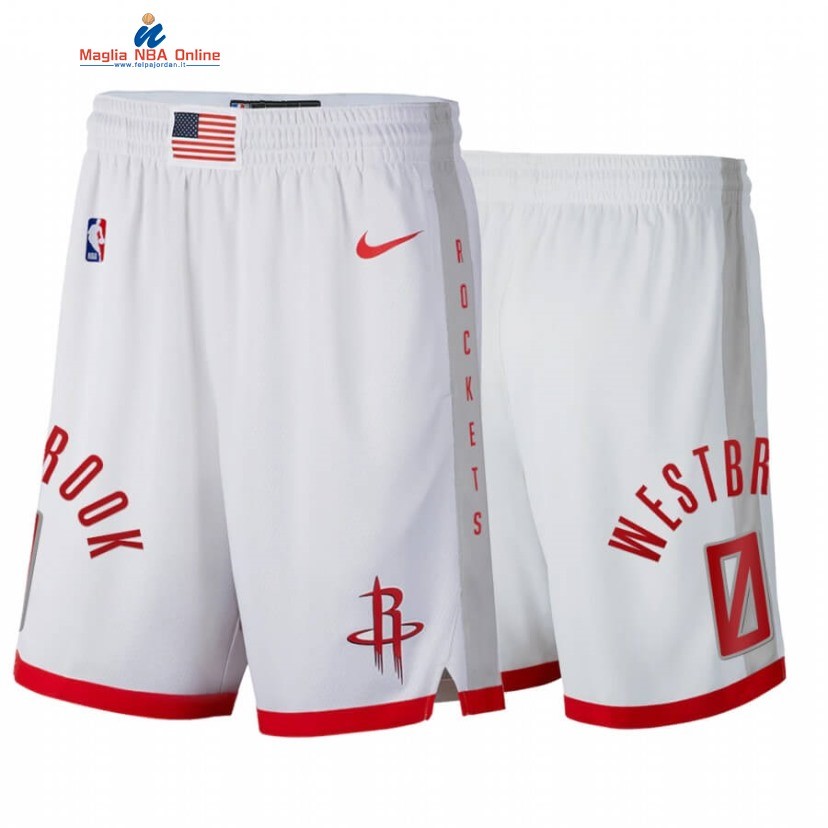 Pantaloni Basket Houston Rockets #0 Russell Westbrook Bianco Città 2020 Acquista