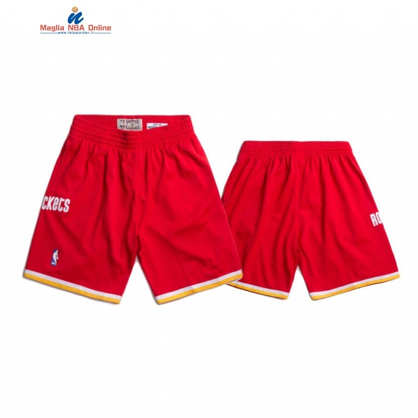 Pantaloni Basket Houston Rockets Mitchell & Ness Rosso Hardwood Classics 2020 Acquista