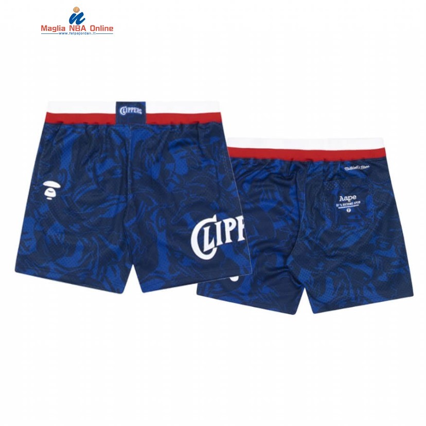 Pantaloni Basket Los Angeles Clippers Nike AAPE x M&N Blu 2020 Acquista