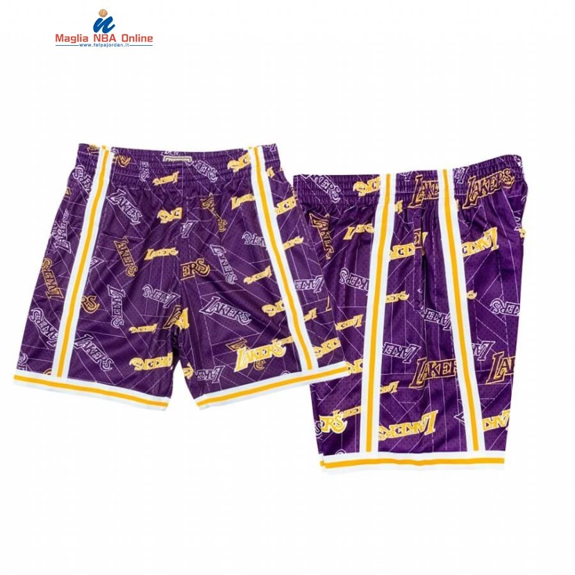 Pantaloni Basket Los Angeles Lakers Tear Up Porpora Hardwood Classics Acquista
