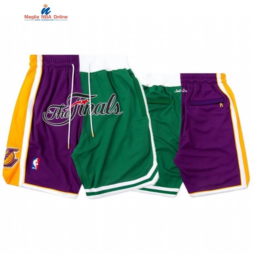 Pantaloni Basket Los Angeles Lakers Verde Porpora Split 2008 Acquista