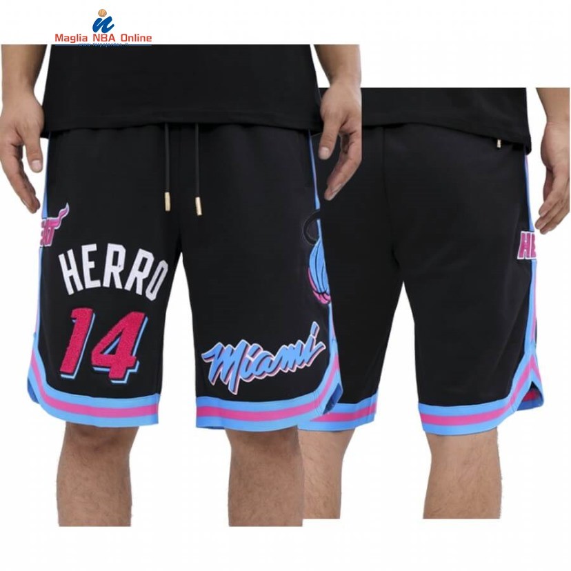 Pantaloni Basket Miami Heat #14 Tyler Herro ViceWave Nero Città Acquista