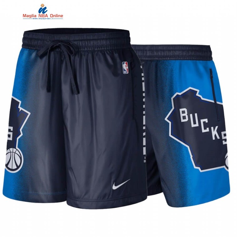 Pantaloni Basket Milwaukee Bucks Blu Città 2020-21 Acquista