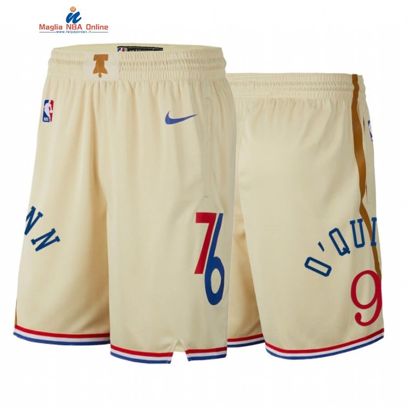 Pantaloni Basket Philadelphia Sixers #9 Kyle O'Quinn Crema Città 2020 Acquista