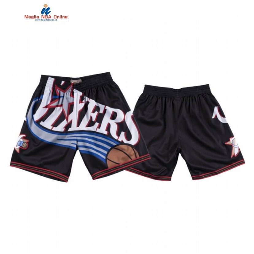 Pantaloni Basket Philadelphia Sixers Big Face Nero Hardwood Classics 2020 Acquista