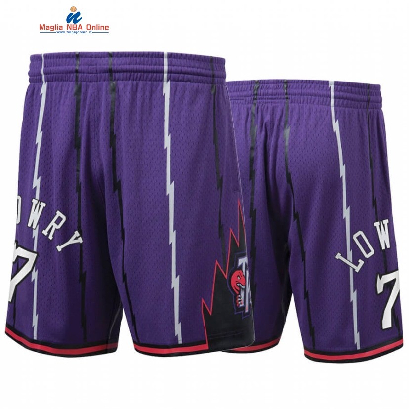 Pantaloni Basket Toronto Raptors #7 Kyle Lowry Porpora Hardwood Classics Acquista