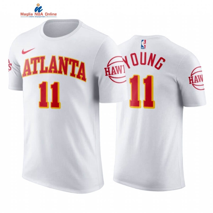 T-Shirt Atlanta Hawks #11 Trae Young Bianco Association 2020-21 Acquista