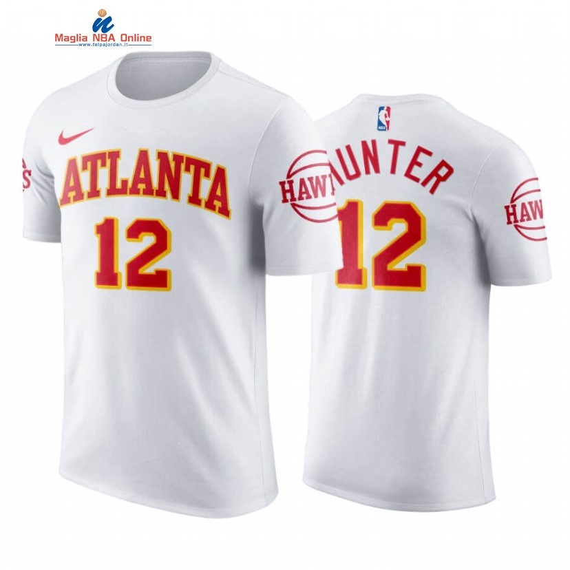 T-Shirt Atlanta Hawks #12 De'andre Hunter Bianco Association 2020-21 Acquista