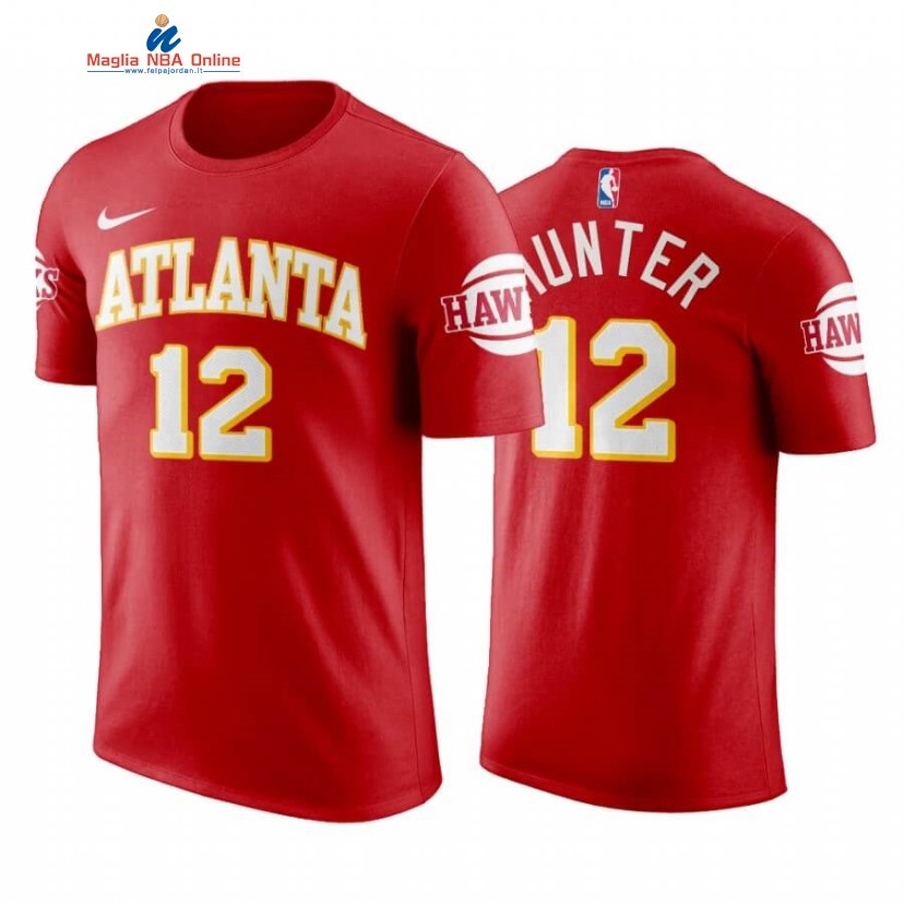 T-Shirt Atlanta Hawks #12 De'andre Hunter Rosso Icon 2020-21 Acquista