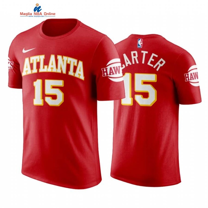 T-Shirt Atlanta Hawks #15 Vince Carter Rosso Icon 2020-21 Acquista