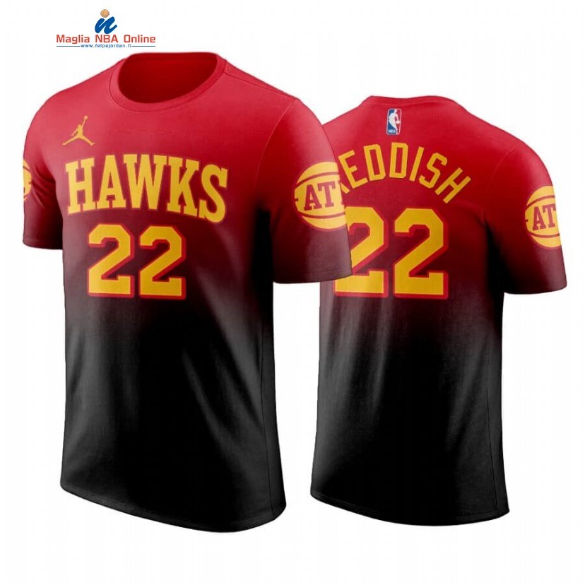 T-Shirt Atlanta Hawks #22 Cam Reddish Rosso Statement 2020-21 Acquista