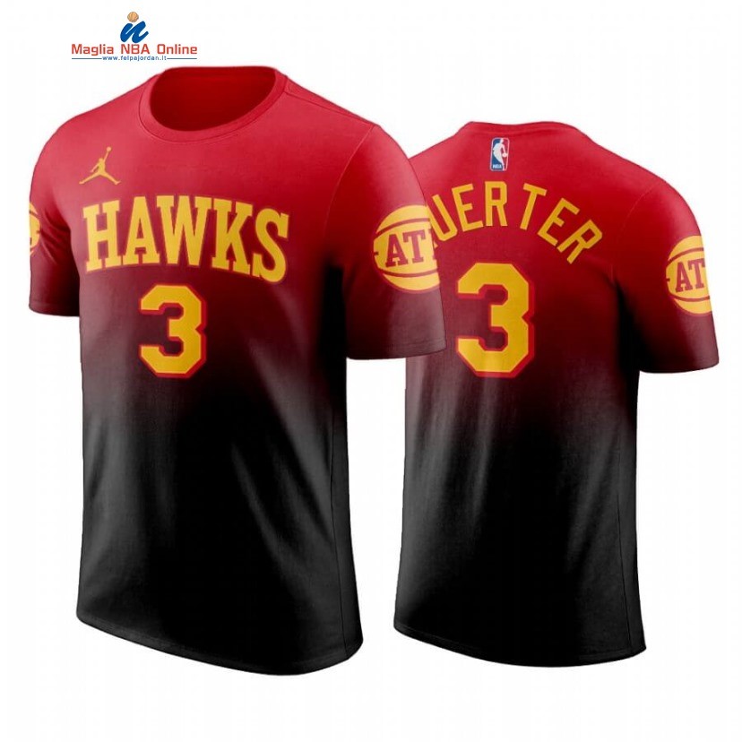 T-Shirt Atlanta Hawks #3 Kevin Huerter Rosso Statement 2020-21 Acquista