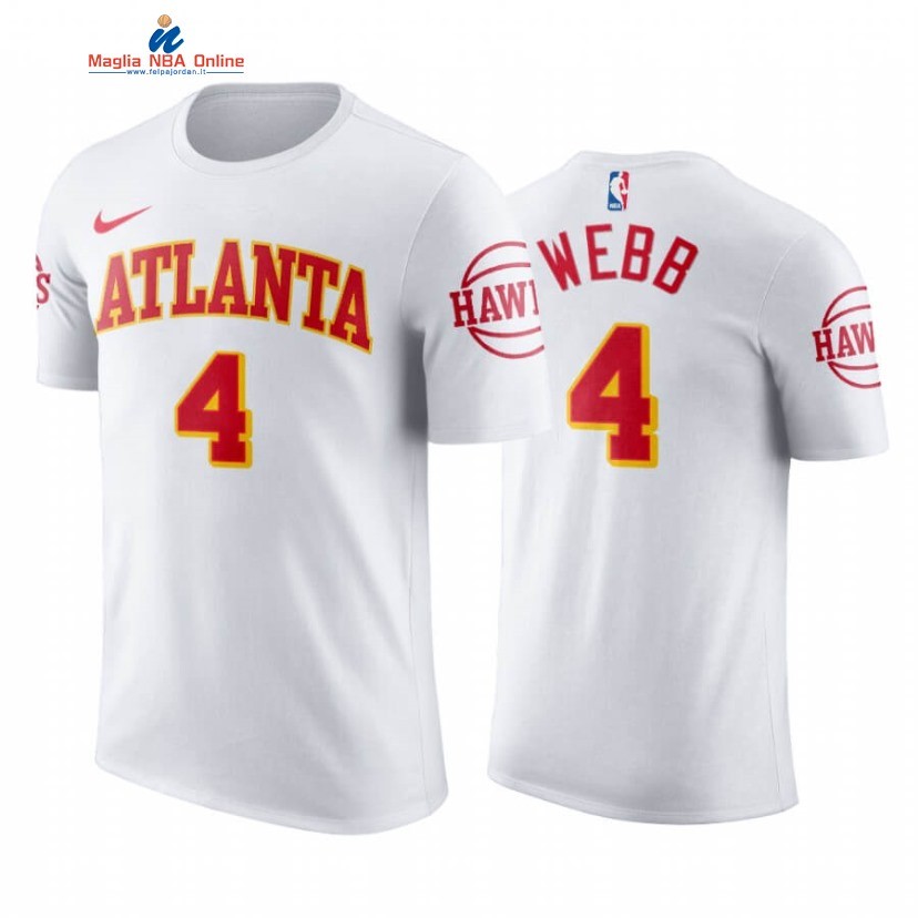 T-Shirt Atlanta Hawks #4 Spud Webb Bianco Association 2020-21 Acquista