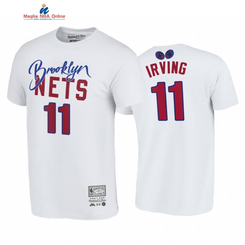 T-Shirt Brooklyn Nets #11 Kyrie Irving BR Remix Bianco Hardwood Classics 2020 Acquista
