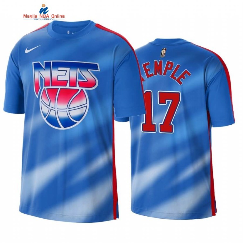 T-Shirt Brooklyn Nets #17 Garrett Temple Shooting Blu 2021 Acquista