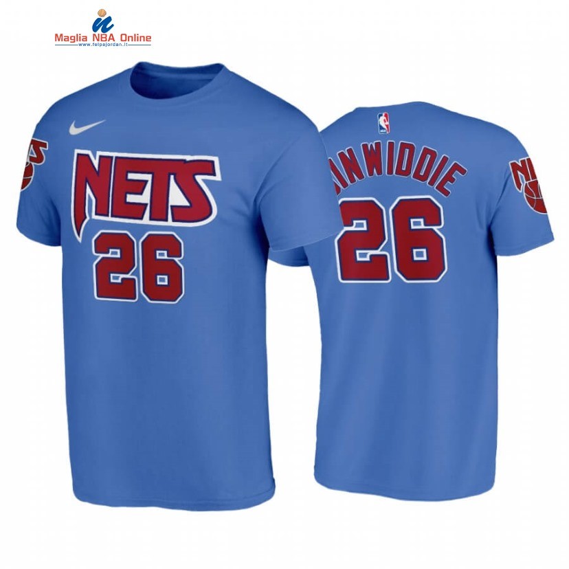 T-Shirt Brooklyn Nets #26 Spencer Dinwiddie Blu 2020-21 Acquista