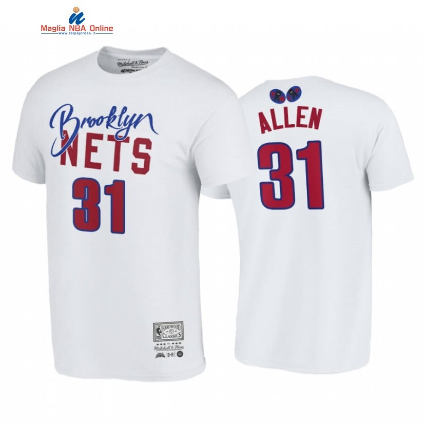 T-Shirt Brooklyn Nets #31 Jarrett Allen BR Remix Bianco Hardwood Classics 2020 Acquista