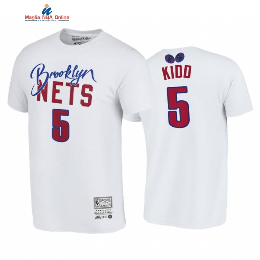 T-Shirt Brooklyn Nets #6 Jason Kidd BR Remix Bianco Hardwood Classics 2020 Acquista