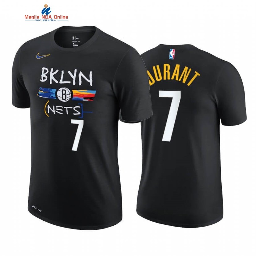 T-Shirt Brooklyn Nets #7 Kevin Durant Story Nero Città 2020-21 Acquista