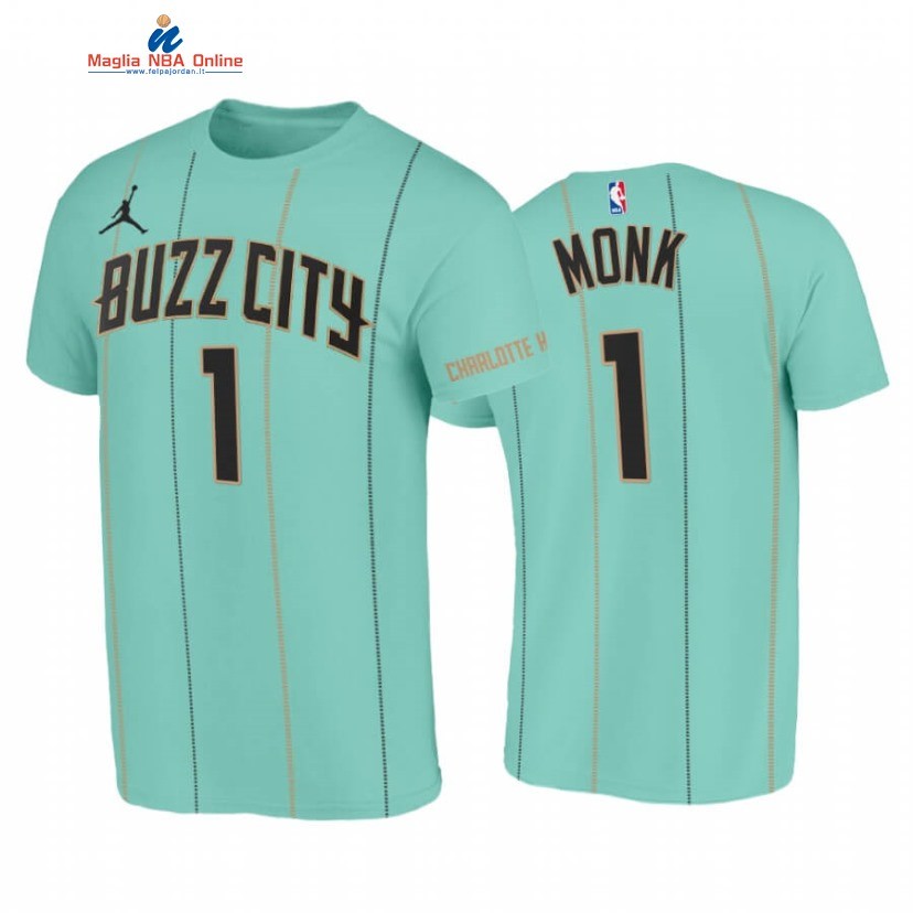 T-Shirt Charlotte Hornets #1 Malik Monk Teal Città 2020-21 Acquista