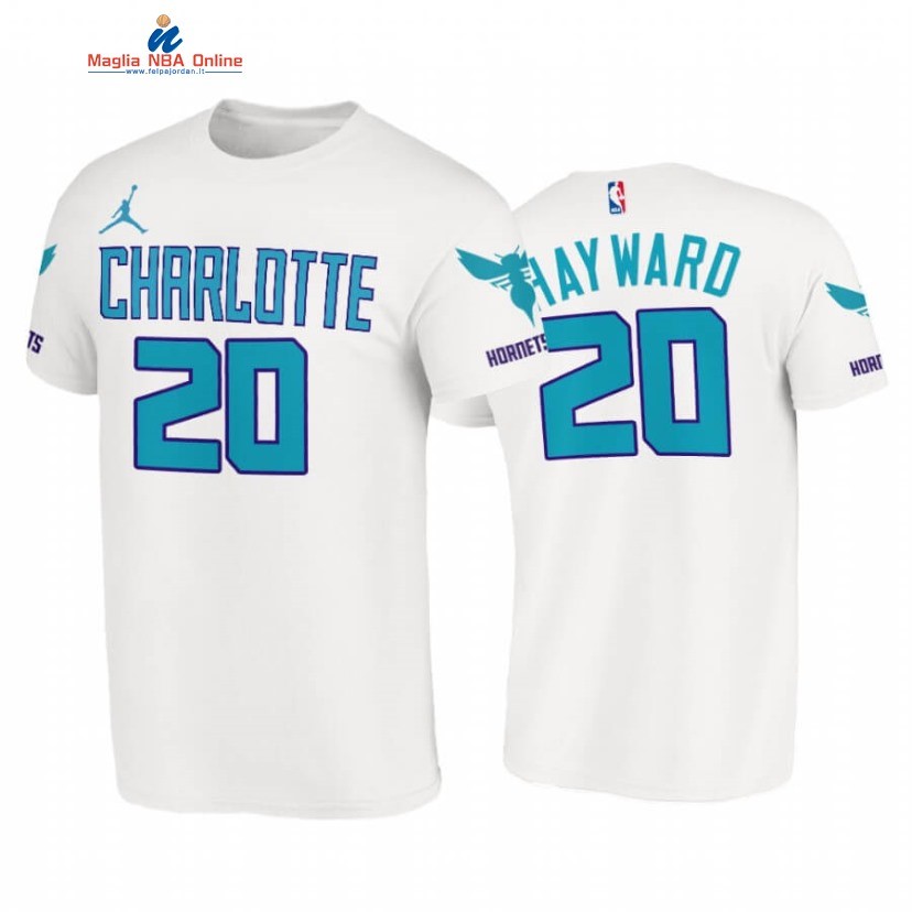 T-Shirt Charlotte Hornets #20 Gordon Hayward Bianco Association 2020 Acquista