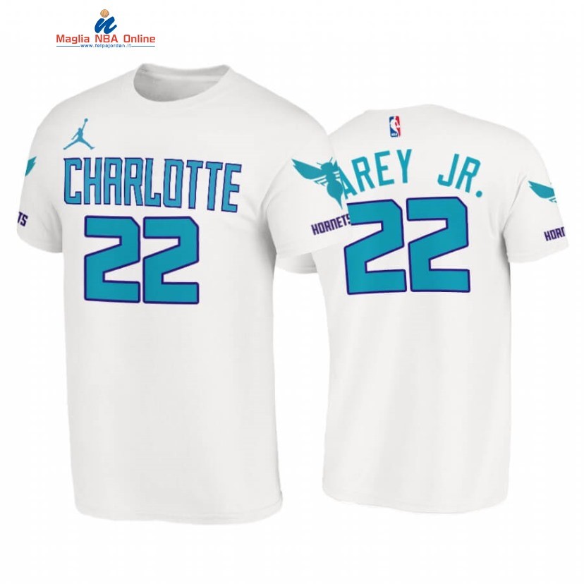 T-Shirt Charlotte Hornets #22 Vernon Carey Jr. Bianco Association 2020 Acquista