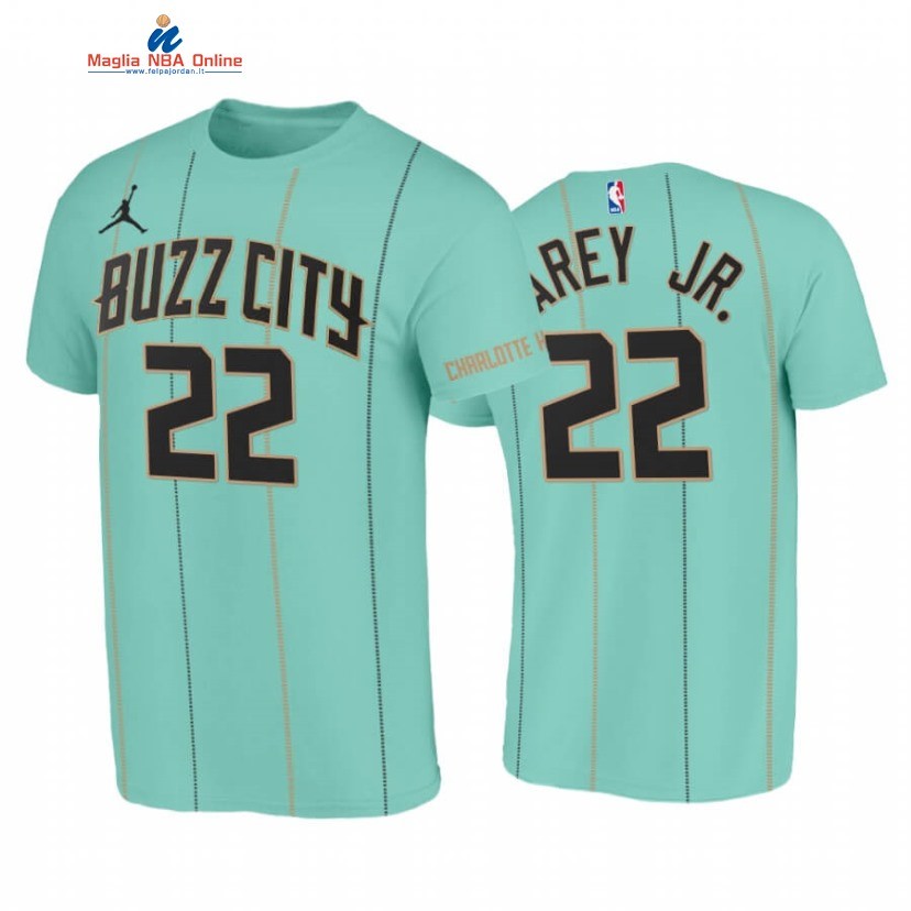 T-Shirt Charlotte Hornets #22 Vernon Carey Jr. Teal Città 2020-21 Acquista