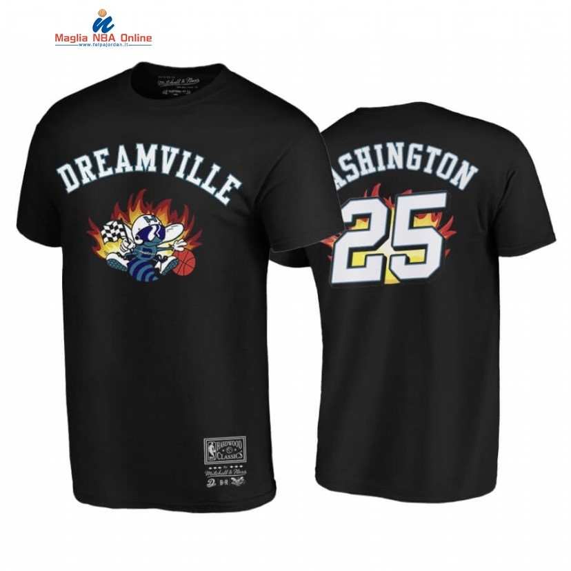 T-Shirt Charlotte Hornets #25 P.J. Washington Dreamville BR Remix Nero Hardwood Classics 2020 Acquista