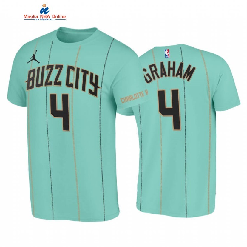 T-Shirt Charlotte Hornets #4 Devonte' Graham Teal Città 2020-21 Acquista