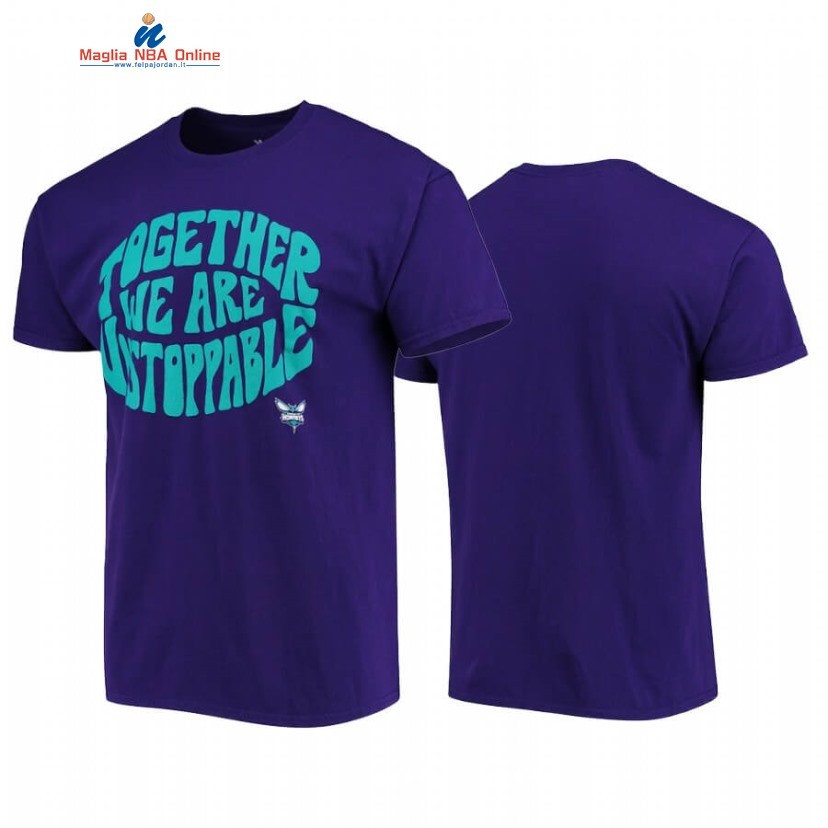 T-Shirt Charlotte Hornets Together We are Unstoppable Porpora 2020 Acquista