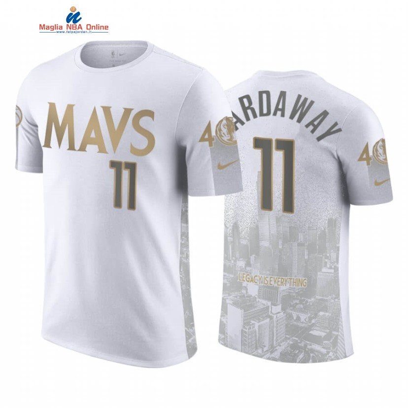 T-Shirt Dallas Mavericks #11 Tim Hardaway Jr. Bianco Città 2020-21 Acquista