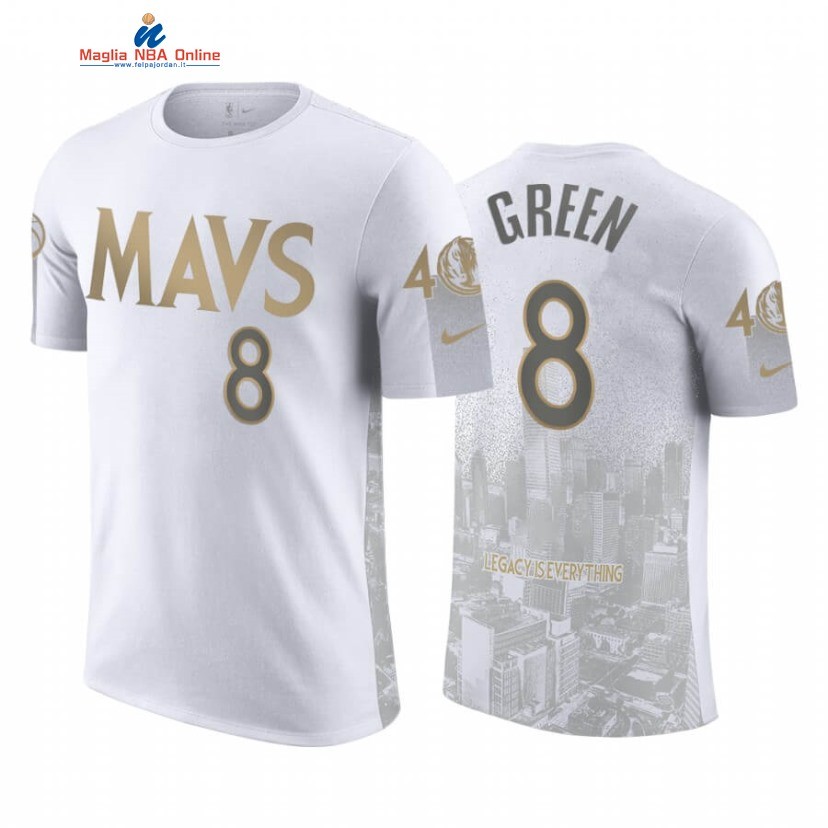T-Shirt Dallas Mavericks #8 Josh Green Bianco Città 2020-21 Acquista