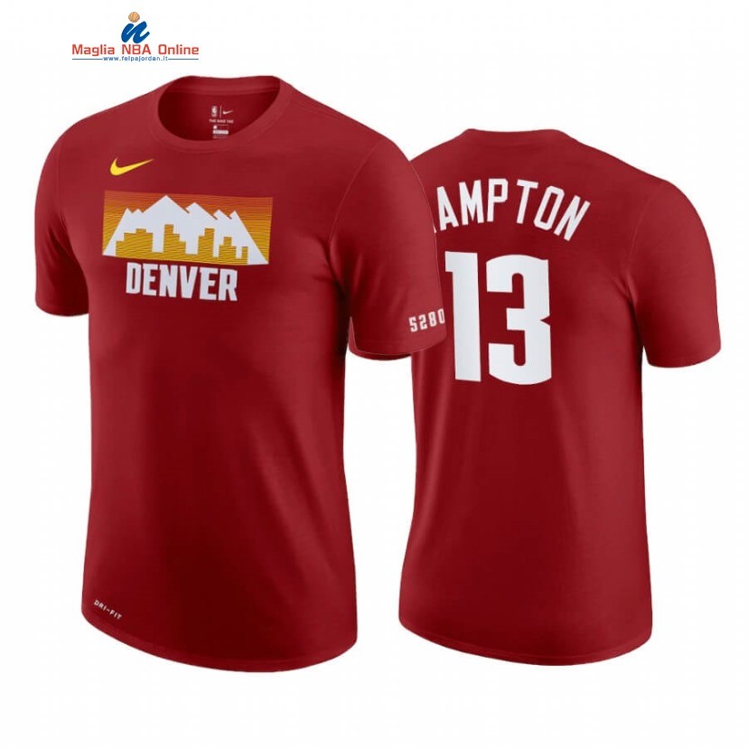 T-Shirt Denver Nuggets #13 R.J. Hampton Rosso Città 2020-21 Acquista