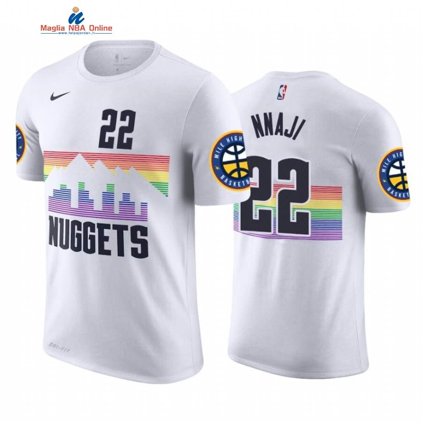 T-Shirt Denver Nuggets #22 Zeke Nnaji Bianco Città 2020 Acquista