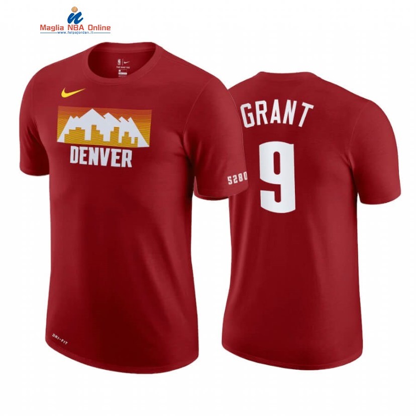 T-Shirt Denver Nuggets #9 Jerami Grant Rosso Città 2020-21 Acquista