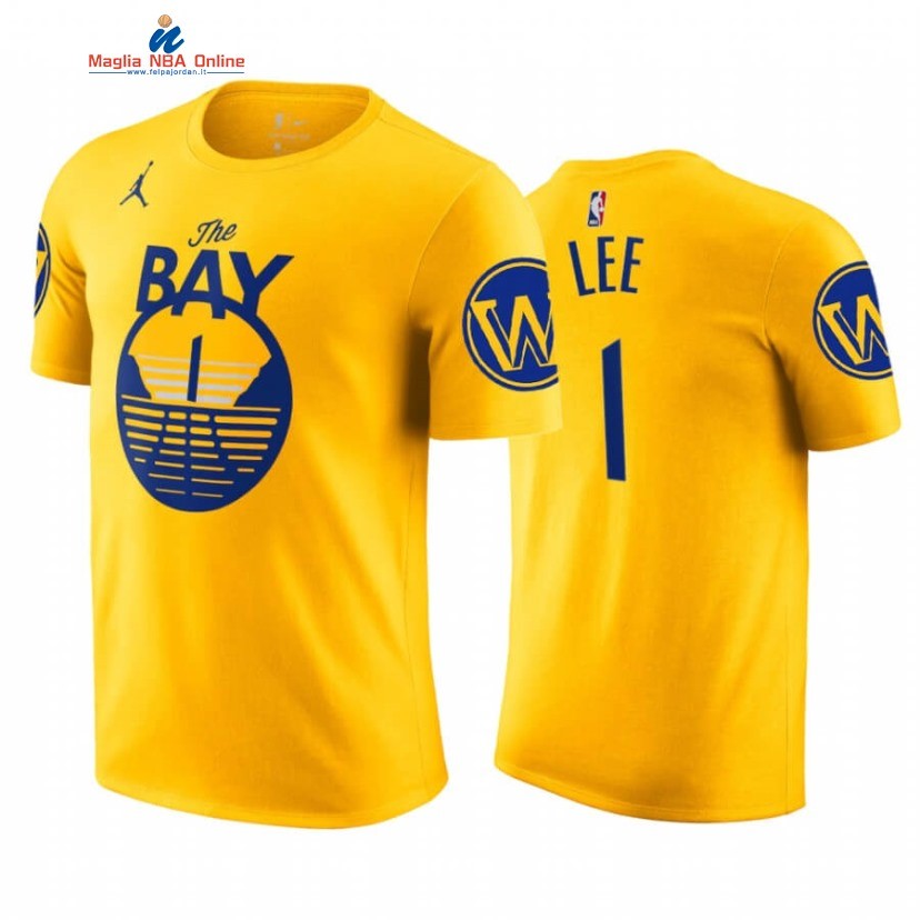 T-Shirt Golden State Warriors #1 Damion Lee Giallo Statement 2020-21 Acquista