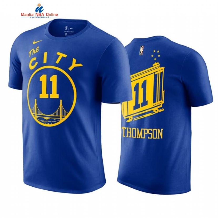 T-Shirt Golden State Warriors #11 Klay Thompson Blu 2020-21 Acquista