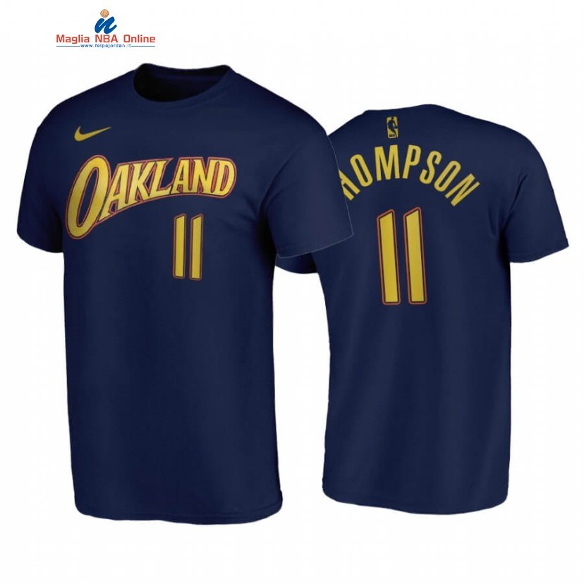 T-Shirt Golden State Warriors #11 Klay Thompson Marino Città 2020-21 Acquista