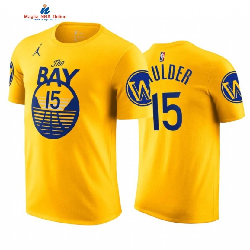 T-Shirt Golden State Warriors #15 Mychal Mulder Giallo Statement 2020-21 Acquista