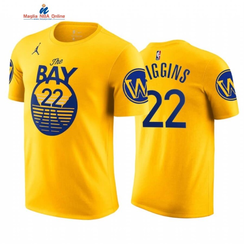 T-Shirt Golden State Warriors #22 Andrew Wiggins Giallo Statement 2020-21 Acquista