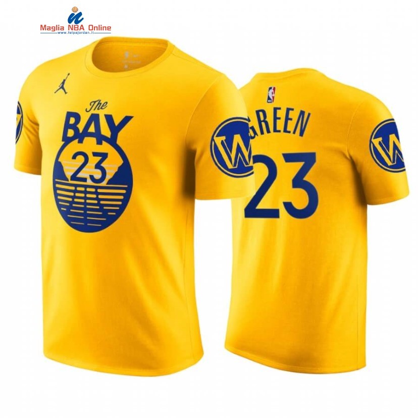 T-Shirt Golden State Warriors #23 Draymond Green Giallo Statement 2020-21 Acquista
