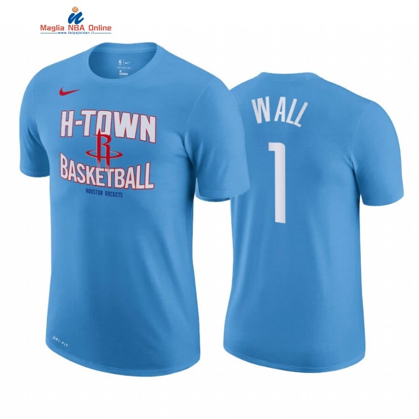 T-Shirt Houston Rockets #1 John Wall Blu Città 2020-21 Acquista